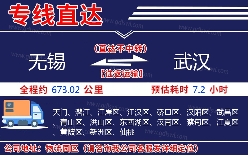 無(wú)錫到武漢物流公司