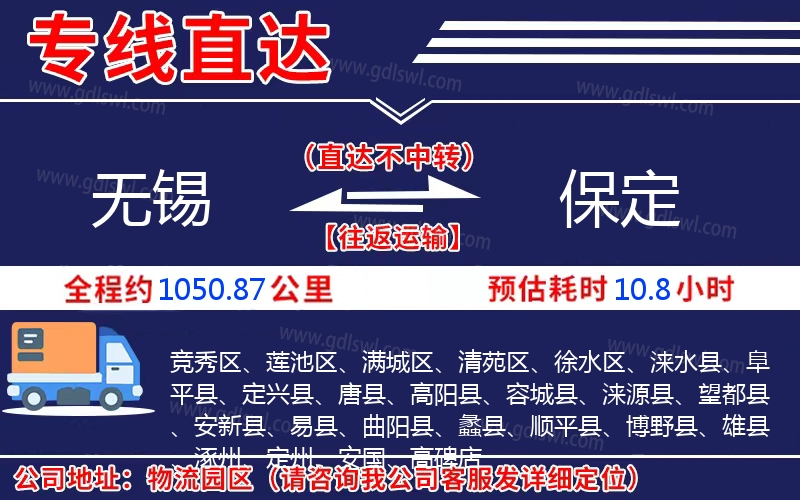 無錫到保定物流公司 無錫到保定物流公司